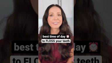 should you floss in the morning or night? #shorts
