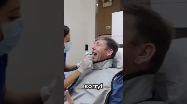 awkward dentist appointment: she fell into the patient's lap! #shorts